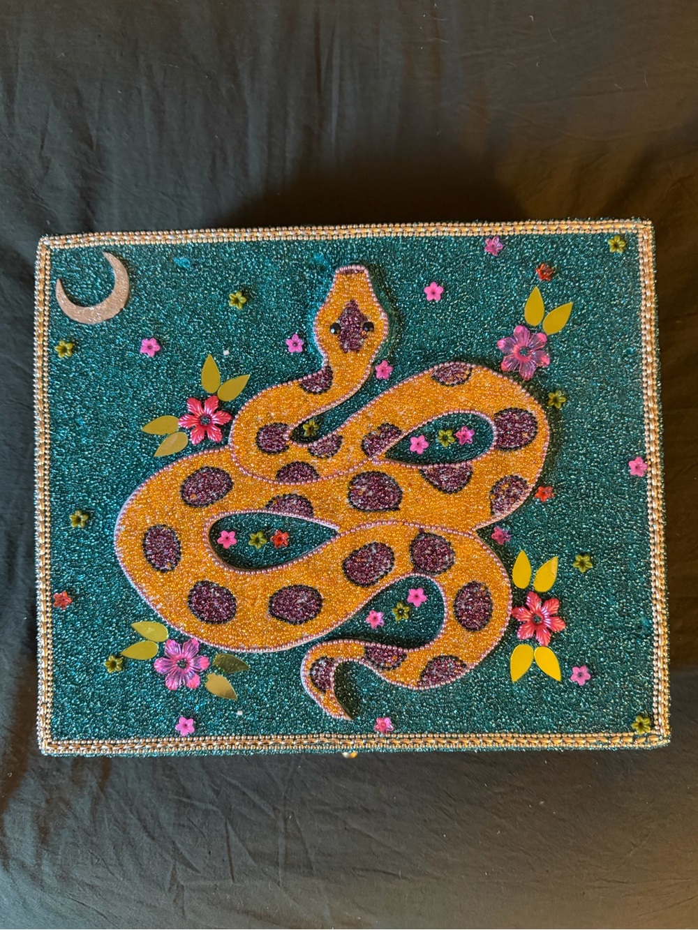 Beaded Serpent wooden keepsake box in GUC